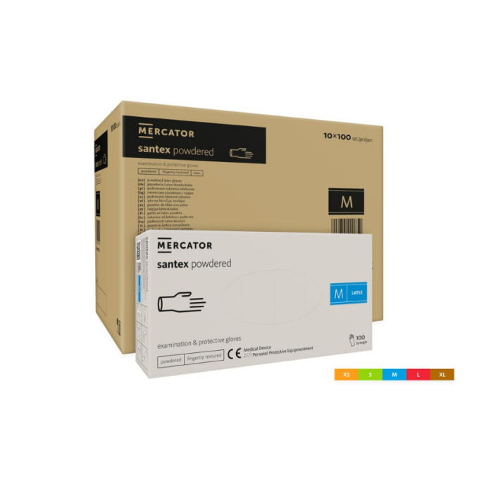 10x MERCATOR® santex púderezett latex orvosi kesztyű - Image 3